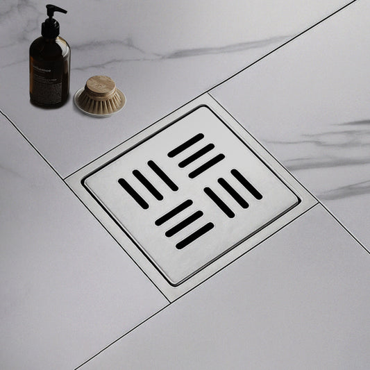 Sliver-Matt Square Floor Drainer with Cockroach Trap (5X5 Inches)