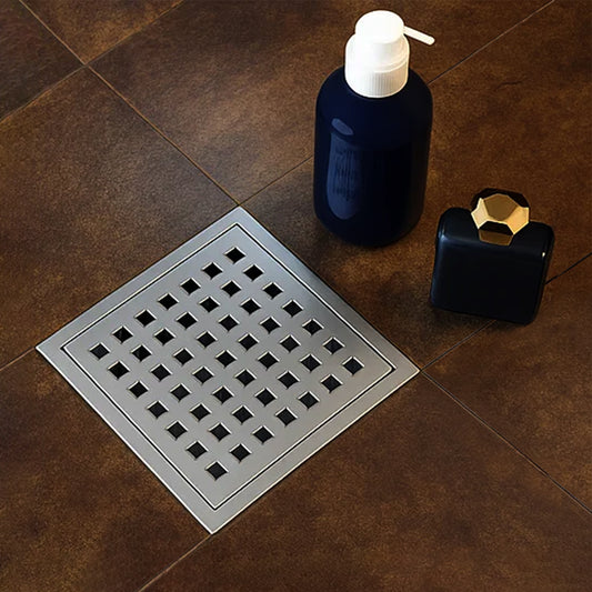 Sliver-Matt Square Floor Drainer with Cockroach Trap (5X5 Inches)