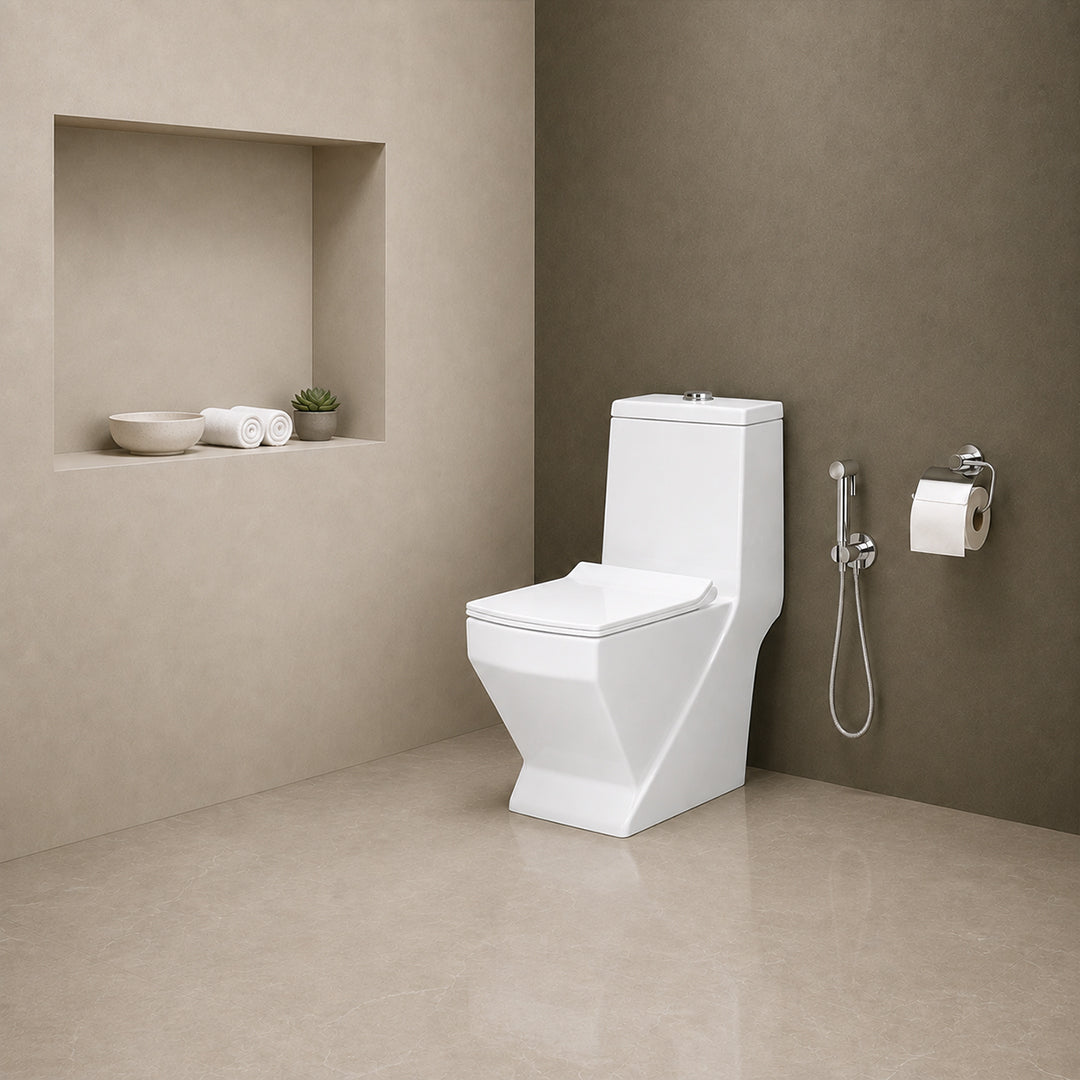 One Piece Ceramic Toilet Commode (FUSION)