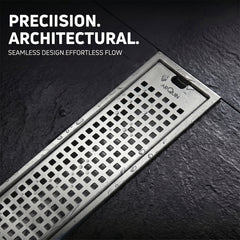 Shower Water Drain Channel SS 304 Grade with Cockroach Trap (24X4 Inch)