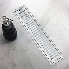 Shower Water Drain Channel SS 304 Grade with Cockroach Trap (12X4 Inch)