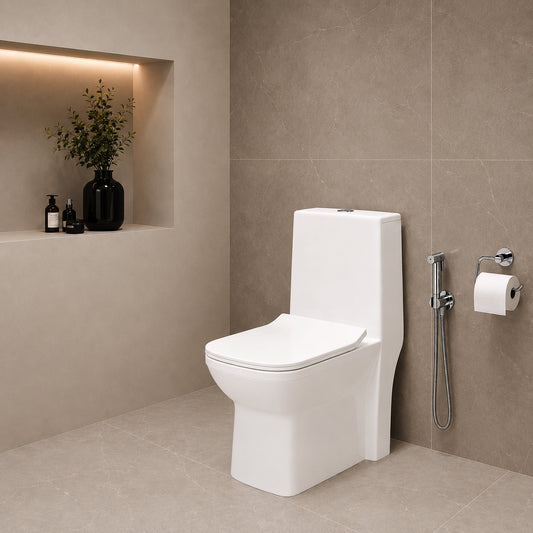 One Piece Ceramic Toilet Commode (ORCHID-Rimless)