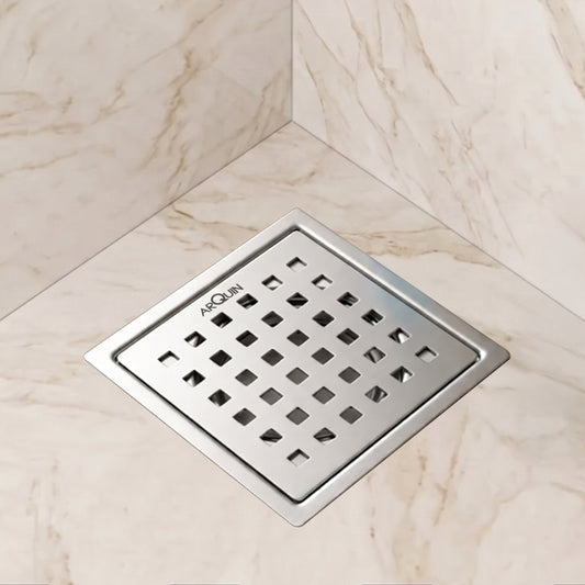 Square Floor Drainer 304 SS Grade with Cockroach Trap (6x6 Inch)