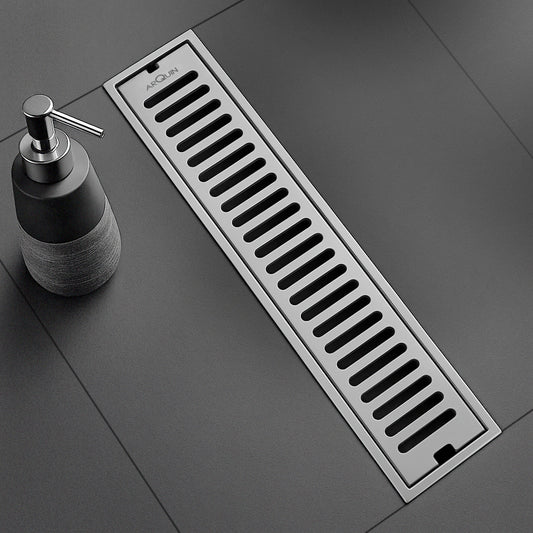 Sliver-Matt Shower Water Drain Channel with Cockroach Trap (24X4 Inches)