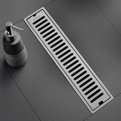 Sliver-Matt Shower Water Drain Channel with Cockroach Trap (24X4 Inches)