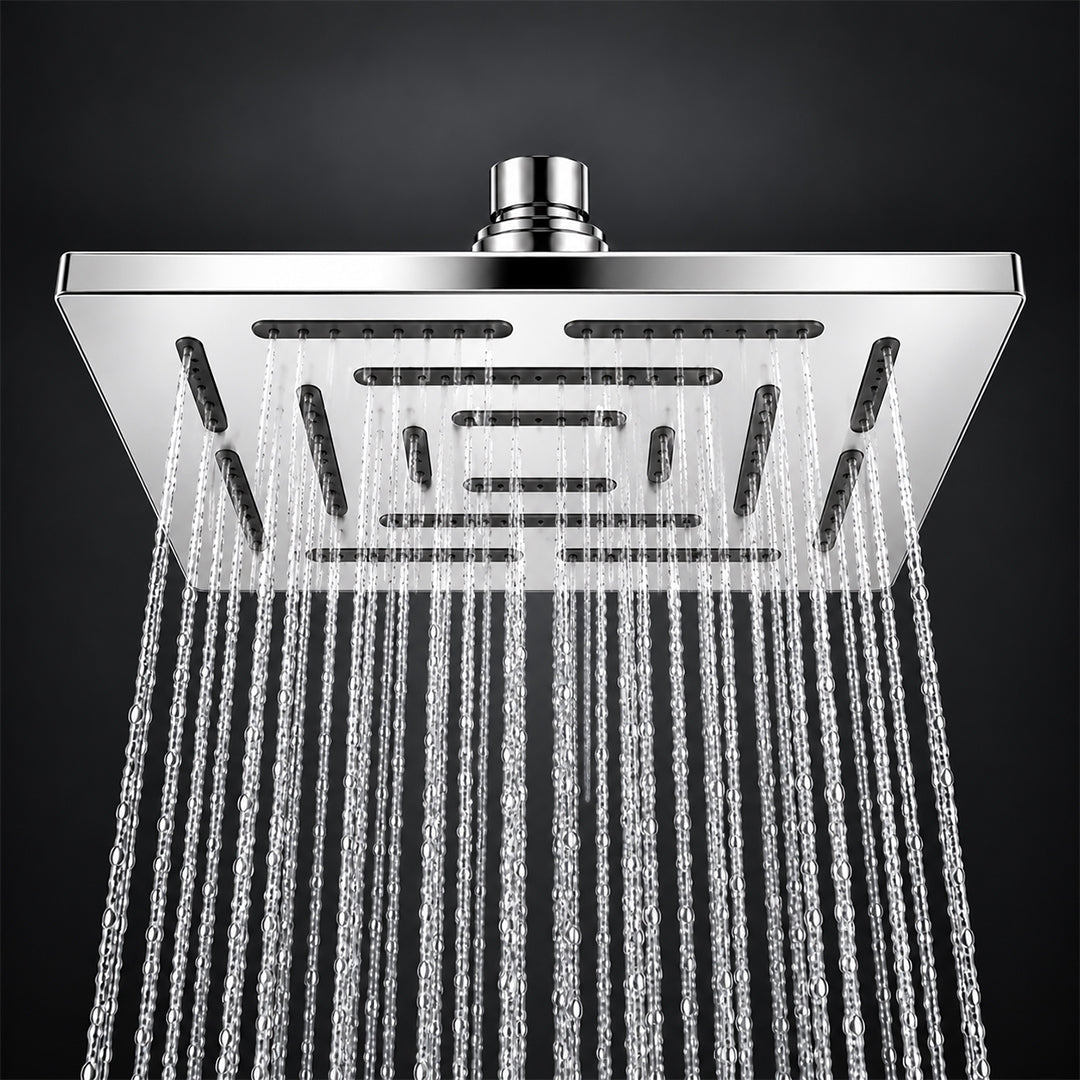 Rain Shower Head without Arm 304 Stainless Steel Overhead Shower 6x6 Inch (MAZE)