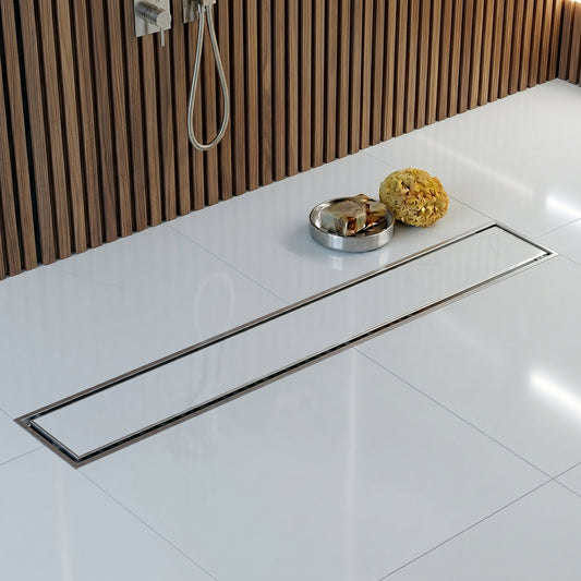 Tile Insert Shower Water Drain Channel 304 SS Grade with Cockroach Trap (18X4 Inch)