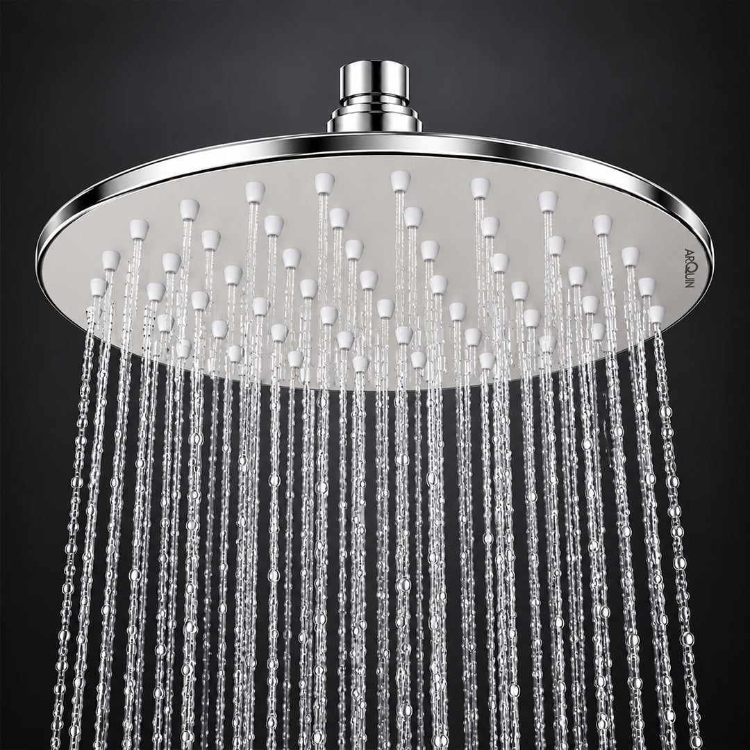 Rain Shower Head without Arm 304 Stainless Steel Overhead Shower 6x6 Inch (ELEGANCE ROUND)