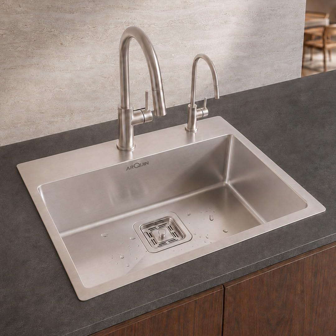 24x18x10 Inch Heavy Grade Handmade Single Bowl With Tap Hole Kitchen Sink