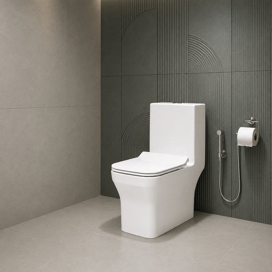 One Piece Ceramic Toilet Commode (COMPASS)