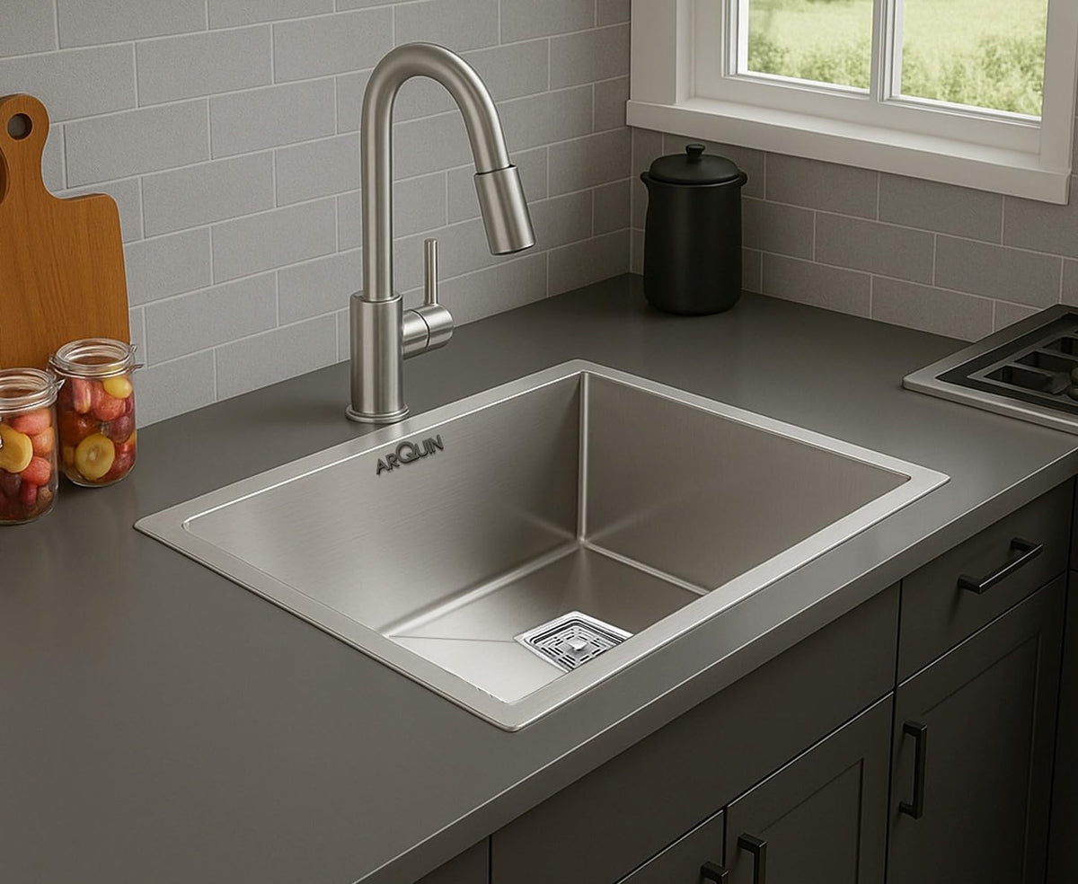 22x18x10 Inch Heavy Grade Handmade Single Bowl Kitchen Sink
