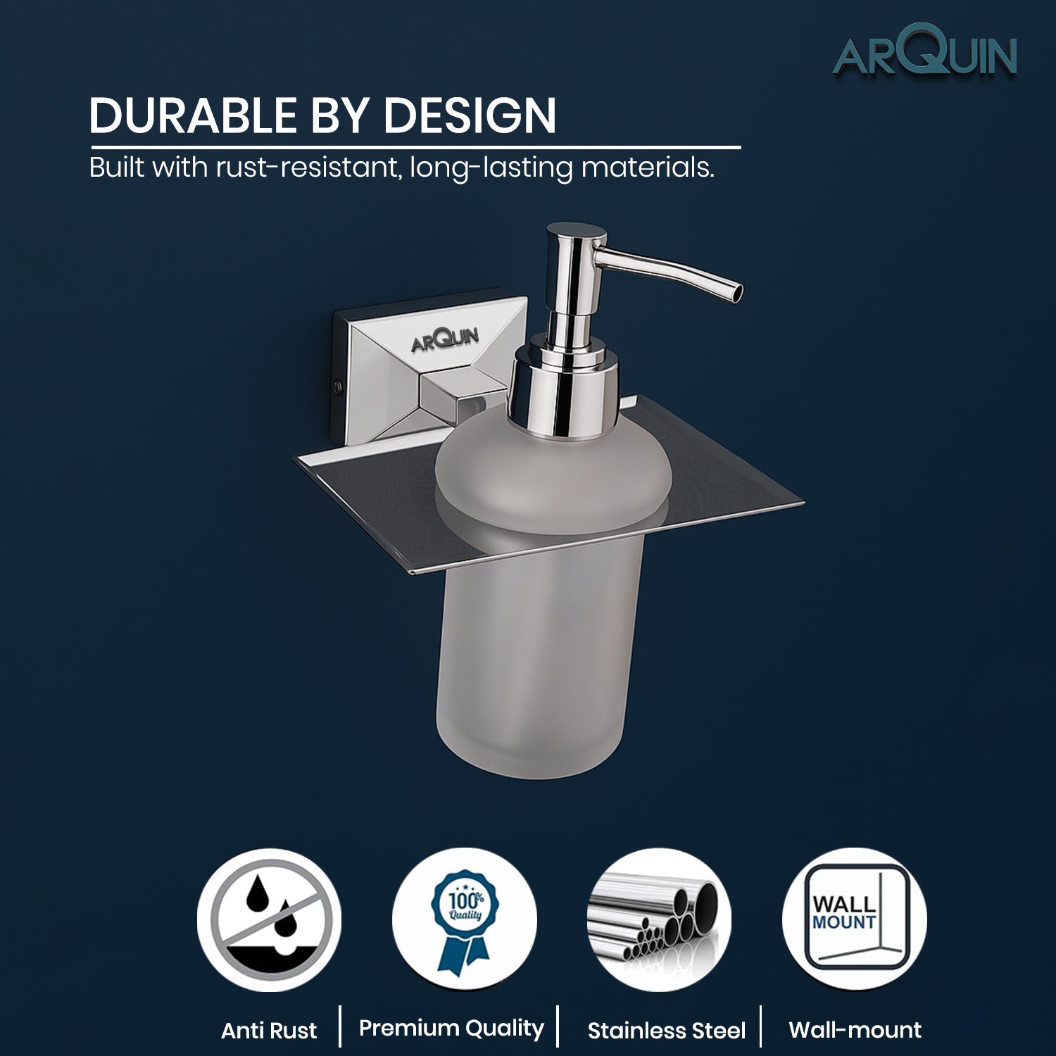 Heavy Grade Stainless Steel Liquid Soap Dispenser for Bathroom