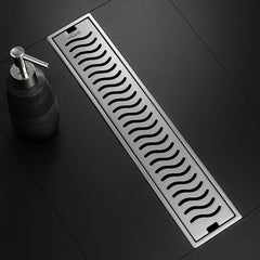 Sliver-Matt Shower Water Drain Channel with Cockroach Trap (18X4 Inches)