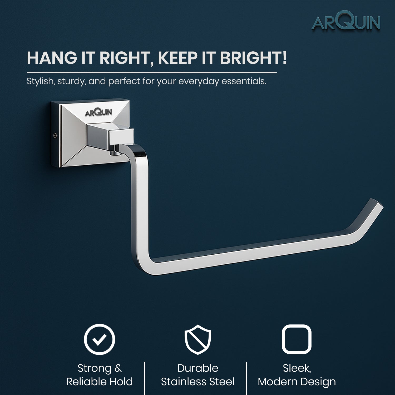 Heavy Grade Stainless Steel Towel Ring & Napkin Holder for Bathroom