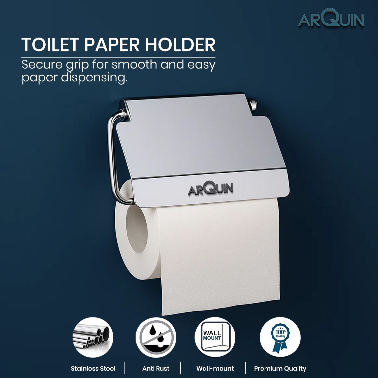 Heavy Grade Stainless Steel Toilet Paper & Tissue Paper Roll Holder