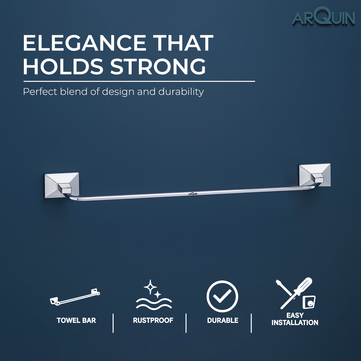 Heavy Grade Stainless Steel Towel Rod Hanger | Towel Holder for Bathroom