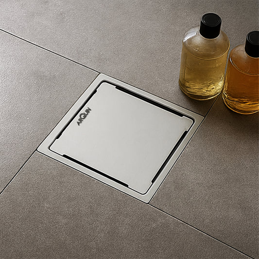 Sliver-Matt Square Floor Drainer with Cockroach Trap (5X5 Inches)