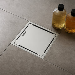Sliver-Matt Square Floor Drainer with Cockroach Trap (5X5 Inches)