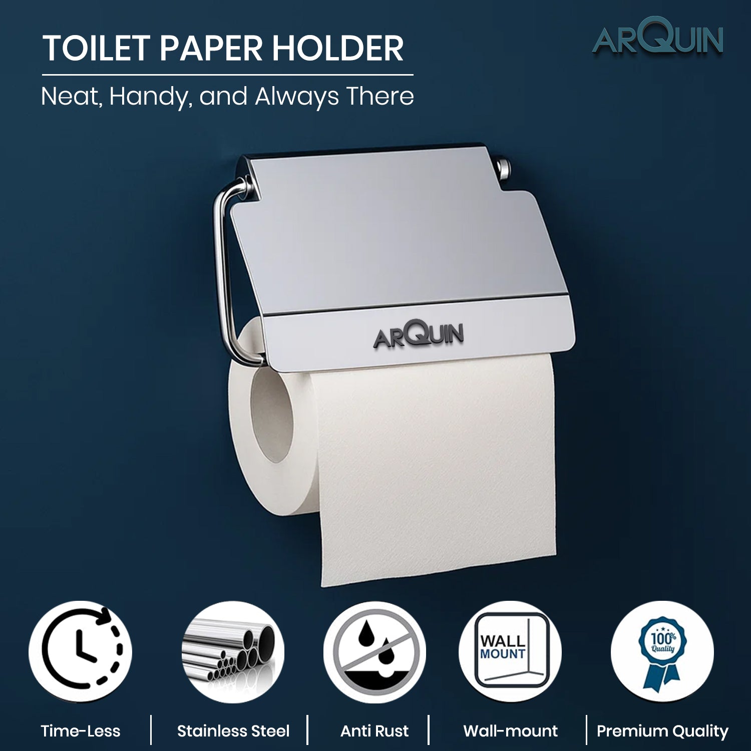 Heavy Grade Stainless Steel Toilet Paper & Tissue Paper Roll Holder