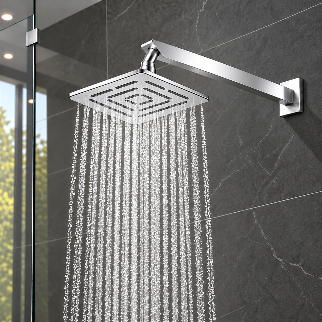 Rain Shower Head without Arm 304 Stainless Steel Overhead Shower 8x8 Inch (MAZE)
