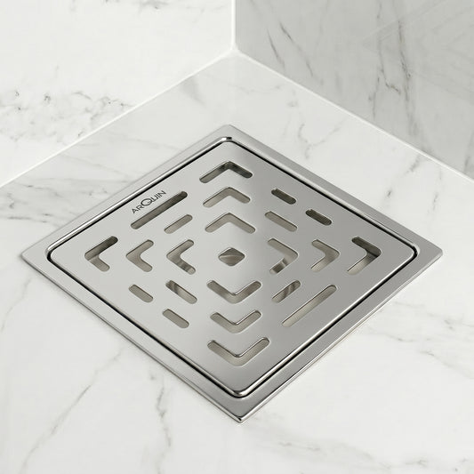 Square Floor Drainer 304 SS Grade with Cockroach Trap (5X5 Inch)