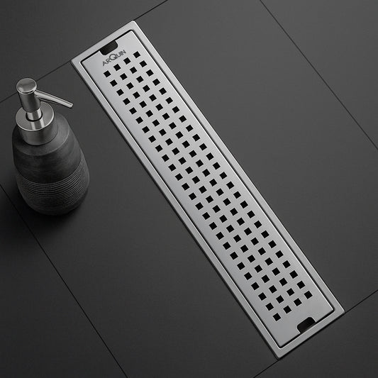 Sliver-Matt Shower Water Drain Channel with Cockroach Trap (24X4 Inches)