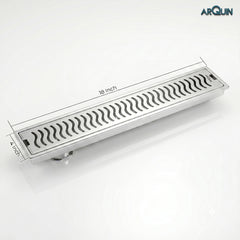 Shower Water Drain Channel SS 304 Grade with Cockroach Trap (18X4 Inch)