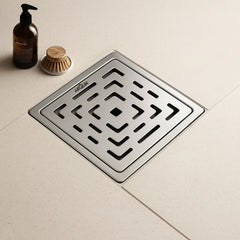 Sliver-Matt Square Floor Drainer with Cockroach Trap (6X6 Inches)
