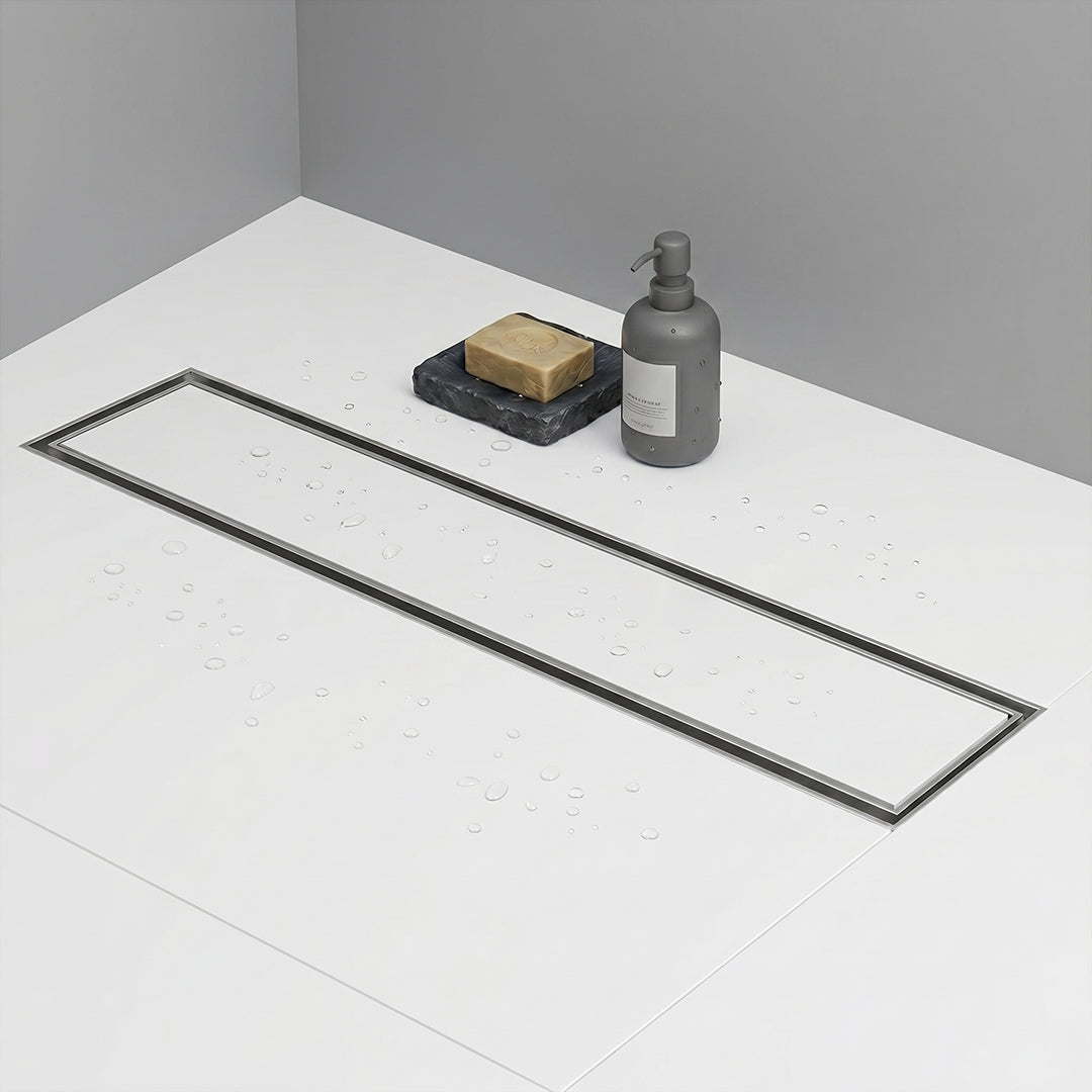 Tile Insert Shower Water Drain Channel 304 SS Grade with Cockroach Trap (18X4 Inch)