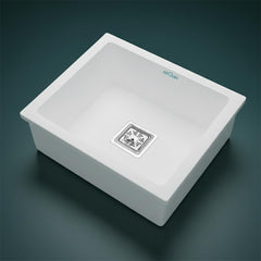 Quartz Kitchen Sink Single Bowl 21x18x9 Inch Kitchen Sink |White