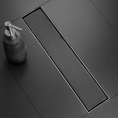 Sliver-Matt Tile Insert Shower Water Drain Channel with Cockroach Trap (24X4 Inches)