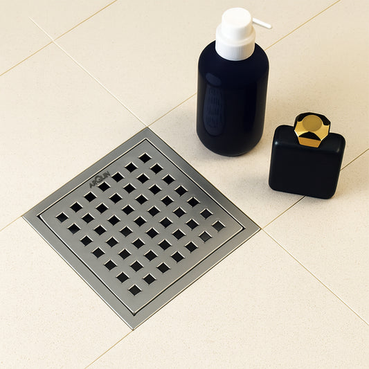 Sliver-Matt Square Floor Drainer with Cockroach Trap (6X6 Inches)