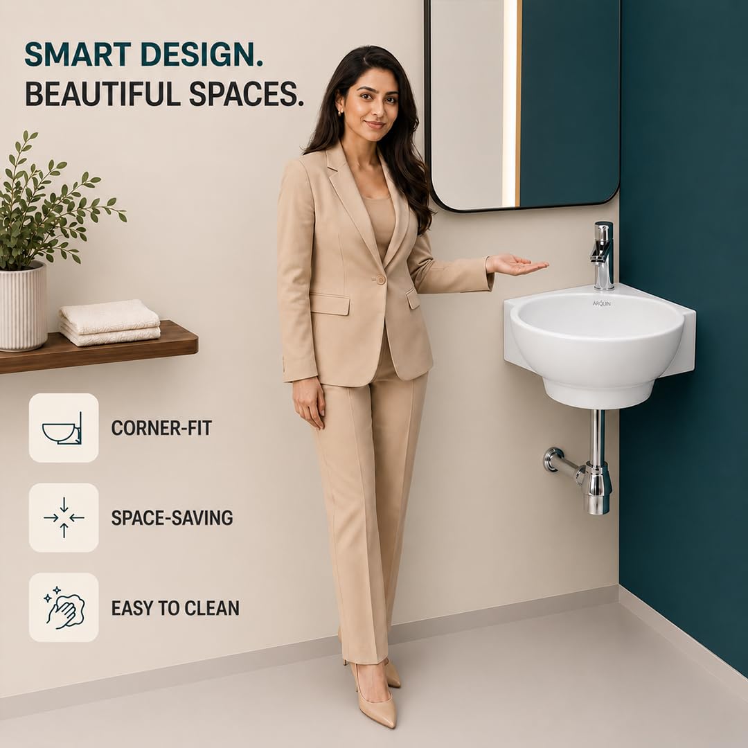 Platinum Ceramic Wall Hung Washbasin LILY