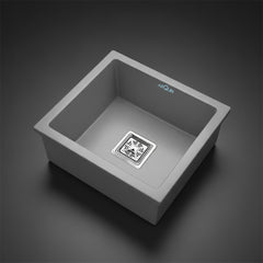Quartz Single Bowl Kitchen Sink 18x16x9 Inch Grey