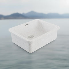 Quartz Single Bowl Round Kitchen Sink (24 x 18 x 9 Inches) | Rosa