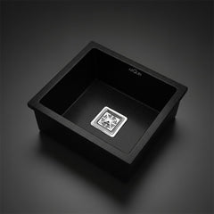 Quartz Single Bowl Kitchen Sink 18x16x9 Inch | Black