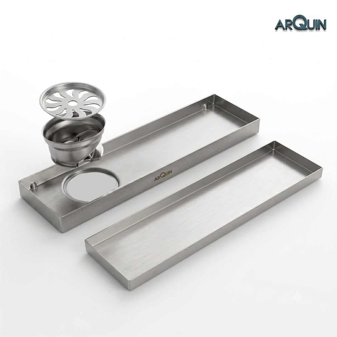 Tile Insert Shower Drain Channel SS 304 Grade (30x4 Inch)