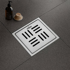 Sliver-Matt Square Floor Drainer with Cockroach Trap (6X6 Inches)