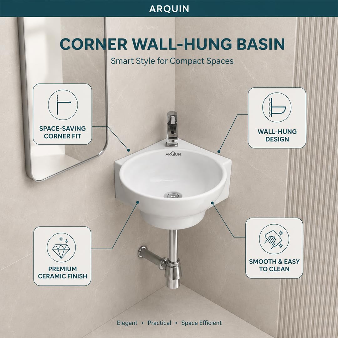 Platinum Ceramic Wall Hung Washbasin LILY