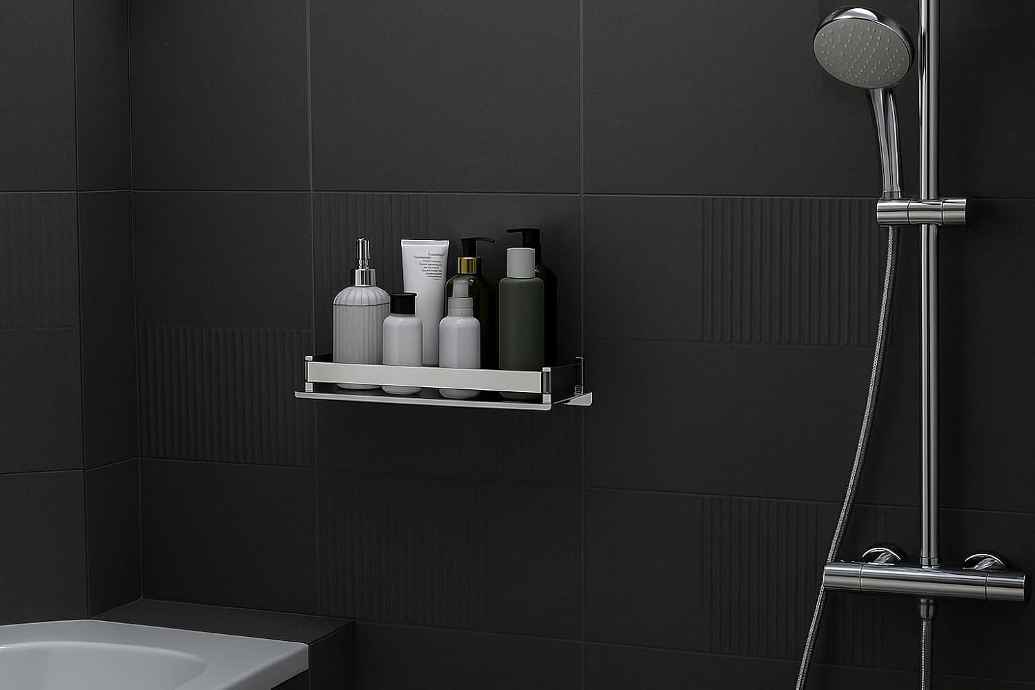 Bathroom Shelf And Racks Wall Mounted Shelves (5x18 Inch) Stainless Steel