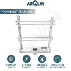 ARQUIN 6 in 1 Bathroom Shelves | Stainless Steel Shelf
