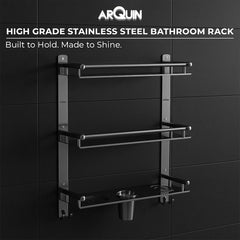 ARQUIN 6 in 1 Bathroom Shelves | Stainless Steel Shelf