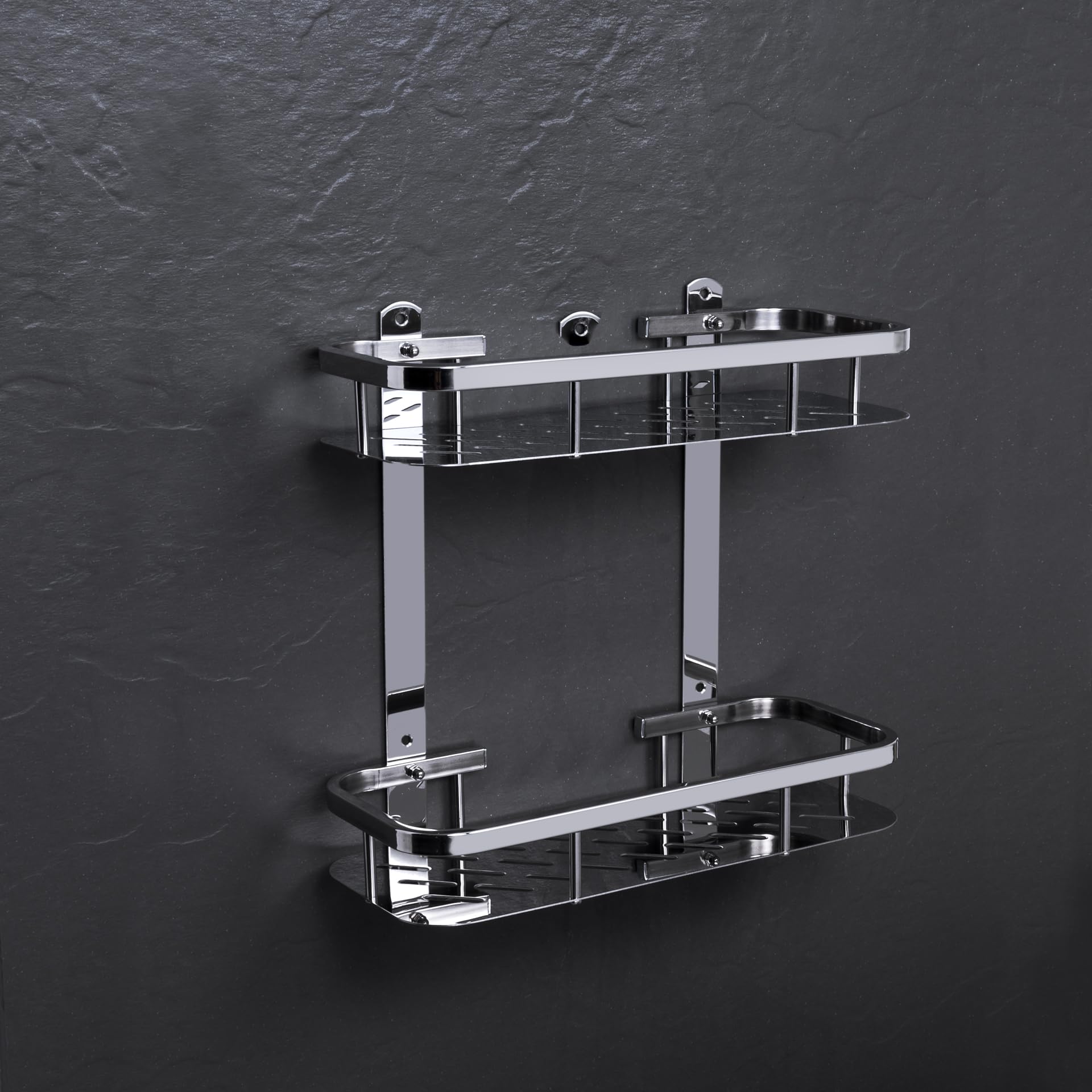 Bathroom Shelf for Wall (5x12 Inch) Stainless Steel Double Matrix