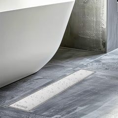 Tile Insert Shower Drainer Channel 30x4 Inch | Bathroom Drainer (1mm Thickness)