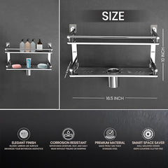 ARQUIN 5 in 1 Bathroom Shelves | Stainless Steel Shelf