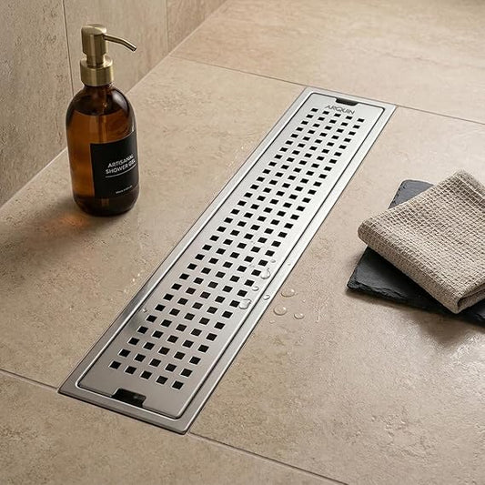 Shower Drain Channel SS 304 Grade with Cockroach Trap (30x4 Inch)