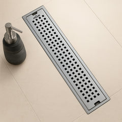 Sliver-Matt Shower Water Drain Channel with Cockroach Trap (18X4 Inches)