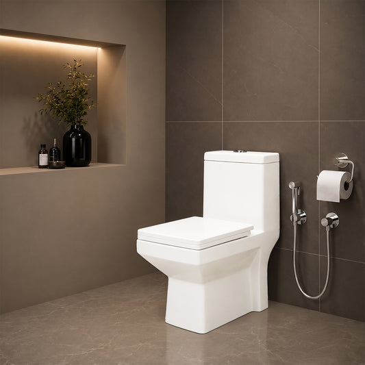 One Piece Ceramic Toilet Commode (CRYSTAL)