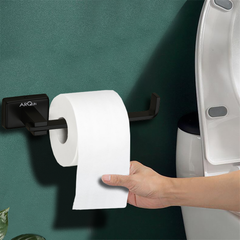 Stainless Steel Black Matt Toilet Paper Holder for Bathroom (17X5.2X4.3 CM)