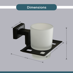 Stainless Steel Black Matt Tumbler Holder for Bathroom (12.4X12.3X9.5 CM)